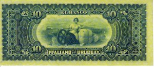 Italian Banknotes - Banco Italiano of Uruguay (1887) - 10 Pesos 20/0...