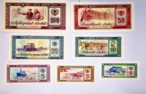 Foreign Banknotes - Albania - Banka e Shtetit Shqiptar. Series 1,3,5,10...