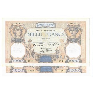 Foreign Banknotes - Francia - Banque de France, 1000 Francs. 2/02/ 193...