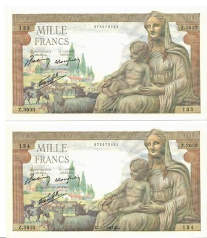 Foreign Banknotes - France - Banque de France, 1000 Francs 07/01/1043...