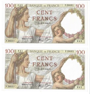 Foreign Banknotes - France - Banque de France, 100 Francs. 29/01/1942...