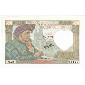 Foreign Banknotes - Francia - Banque de France, 50 Francs 24/04/1941. ...
