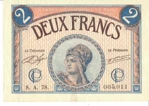 Foreign Banknotes - France - Chambre de Commerce de Paris 2 Francs 01...
