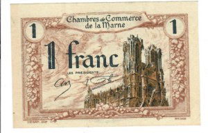 Foreign Banknotes - France - Chambre de Commerce de la Marne 1 Franc ...
