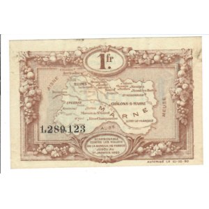 Foreign Banknotes - Francia - Chambre de Commerce de la Marne 1 Franc ...
