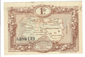 Foreign Banknotes - France - Chambre de Commerce de la Marne 1 Franc ...