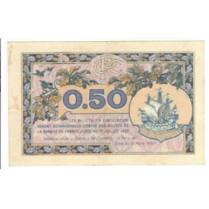 Foreign Banknotes - Francia - Chambre de Commerce de Paris 50 centimes...