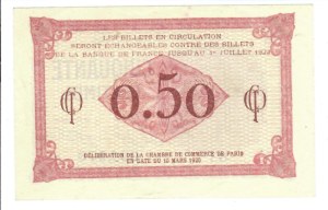Foreign Banknotes - France - Chambre de Commerce de Paris 50 centimes...