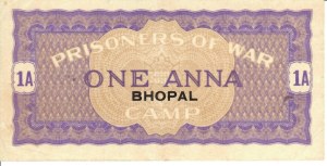 Foreign Banknotes - India - Bhopal Prison Camps. 1 Anna (1941-45...