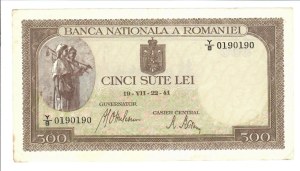 Foreign Banknotes - Romania - Banca Nationala a Romaniei 500 Lei. 19/0...