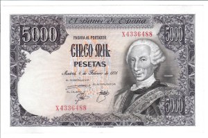 Foreign Banknotes - Spain - El Banco de Espana 5000 Pesetas. 06/02/19...