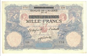 Foreign Banknotes - Tunisia - Banque de L'Algerie. German WWII occupat...