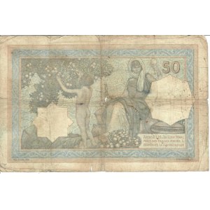 Foreign Banknotes - Tunisia - Banque de l'Algérie, 50 Francs type 1912...