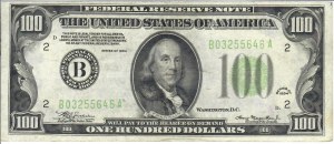 Foreign Banknotes - USA - Size Federal Reserve Notes. 100 Dollars 1934...