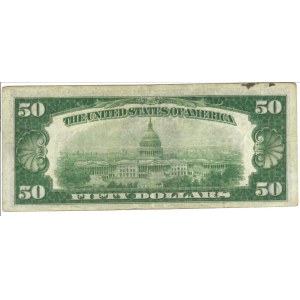 Foreign Banknotes - USA - Size Federal Reserve Notes. 50 Dollars 1934 ...