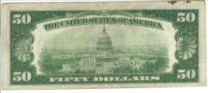Foreign Banknotes - USA - Size Federal Reserve Notes. 50 Dollars 1934 ...