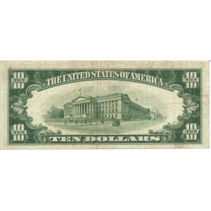 Foreign Banknotes - USA - Silver Certificate. 10 Dollar 1934 C. Friedb...