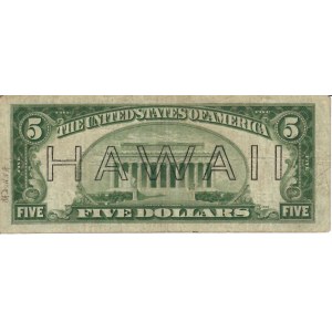 Foreign Banknotes - USA - 5 Dollars 1934 Hawaii. Friedberg 2301...