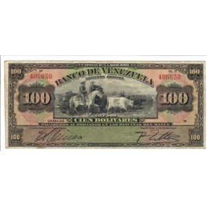 Foreign Banknotes - Venezuela - Banco de Venezuela, 100 Bolivares. (19...