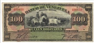 Foreign Banknotes - Venezuela - Banco de Venezuela, 100 Bolivares. (19...