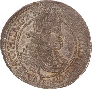 Leopold I.(1657-1705), 6 kreuzer,NB-LM, Nagybánya, R!, 1674
