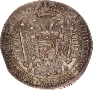 Leopold I.(1657-1705), taler, Kremnitz, 1691