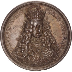 Karl VI., silvermedal for coronation in Frankfurt, 38mm, 1711