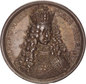 Karl VI., silvermedal for coronation in Frankfurt, 38mm, 1711