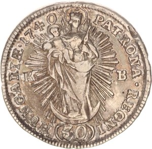 Karl III., 30 kreuzer, Kremnitz, 1740