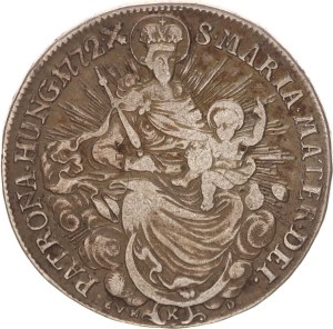 Maria Theresia(1740-1780), ½ taler, K/EVMD, Kremnitz, RR!, 1772