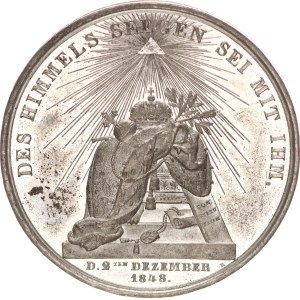 Franz Joseph I.(1848-1916), tin medal for the coronation, 41mm, 1848