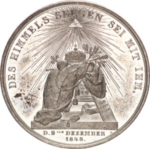 Franz Joseph I.(1848-1916), tin medal for the coronation, 41mm, 1848