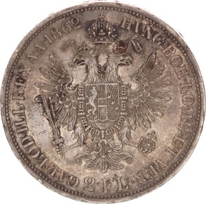 Franz Joseph I.(1848-1916), 2 florin, A, Wien, R!, 1862