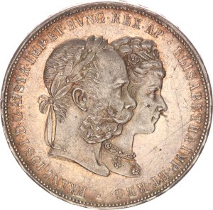 Franz Joseph I.(1848-1916), 2 gulden, Silver Wedding, Wien, scratches, 1879