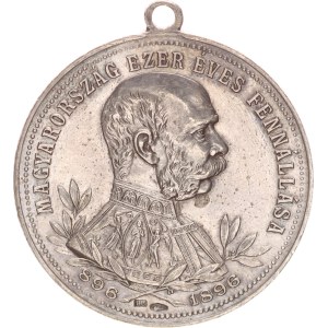 Franz Joseph I.(1848-1916), silver medal, 200th anniversary of the Budapest Civil Shooting Association, 1896
