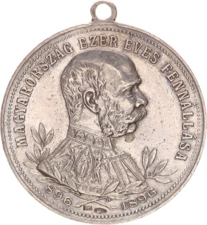 Franz Joseph I.(1848-1916), silver medal, 200th anniversary of the Budapest Civil Shooting Association, 1896