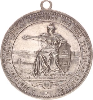 Franz Joseph I.(1848-1916), silver medal, 200th anniversary of the Budapest Civil Shooting Association, 1896