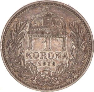 Franz Joseph I.(1848-1916), 1 korona, KB, Kremnitz, R!, 1913