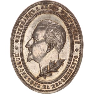 Ferdinand I.,silver medal, Agriculture Exhibition, Plovdiv, traces of brochure and mountmark, 1892