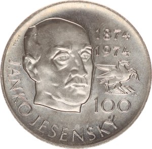 100 korun, Janko Jesensky - 100th Anniversary of death, Pattern, 1974