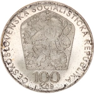 100 korun, Smetana, slightly cloudy surface, traces of corrosion, 1974