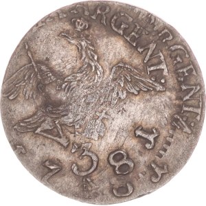 Friedrich II., 3 kreuzer, A, double strike, rare strike error,1781