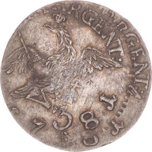 Friedrich II., 3 kreuzer, A, double strike, rare strike error,1781