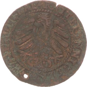Maximilian II.,raitpfennig, Breslau, holed, RR!,1571
