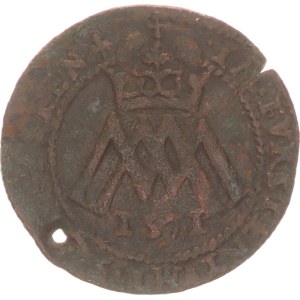 Maximilian II.,raitpfennig, Breslau, holed, RR!,1571