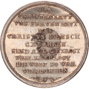 Christmas medal, Stylistically and iconographically, the medal is Georg Hautschts, around 1700,37 mm, R!,