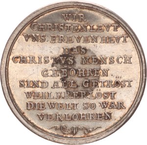 Christmas medal, Stylistically and iconographically, the medal is Georg Hautschts, around 1700,37 mm, R!,