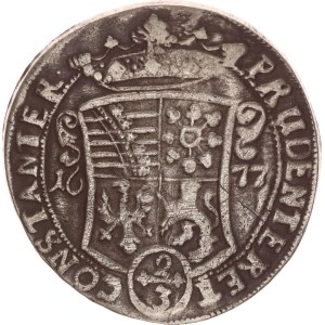 Johann Ernst, 2/3 taler, Weimar, Inner circle on both sides,1677