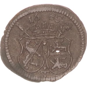 Marquard Sebastian Schenk von Staufenberg, 3 heller, planchett error,1685