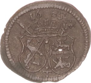 Marquard Sebastian Schenk von Staufenberg, 3 heller, planchett error,1685